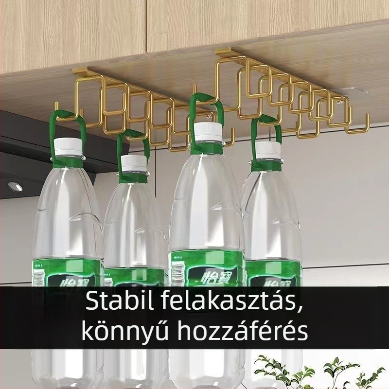 Konyhai pohártartó két soros, falra szerelhető, vasból