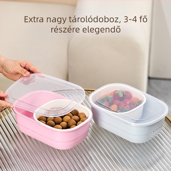 Kétszintes zárt gyümölcstartó tálcával – háztartási doboz gyümölcsöknek, nassolnivalóknak és magvaknak