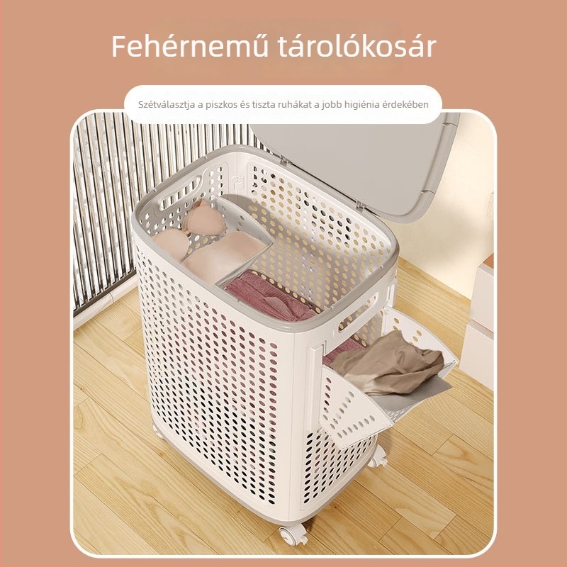 Liba nagy kapacitású műanyag ruhás kosár - háztartási tárolás