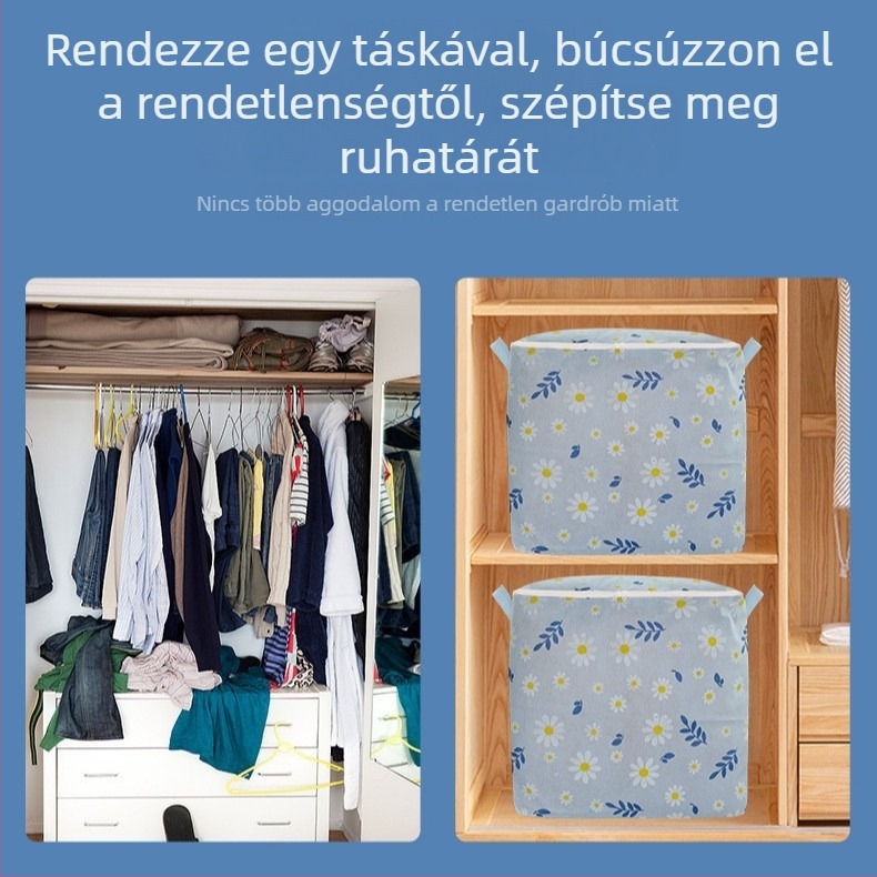 Zárható tároló zacskók ruhákhoz és paplanokhoz, nem szőtt anyagból, nagy kapacitású