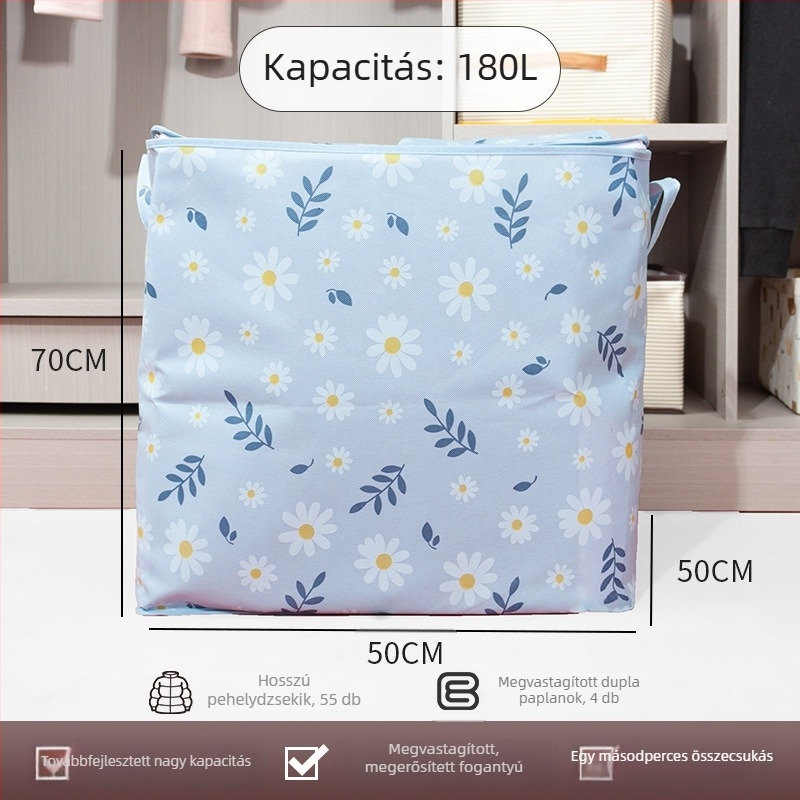 Zárható tároló zacskók ruhákhoz és paplanokhoz, nem szőtt anyagból, nagy kapacitású