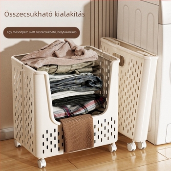 Összecsukható szennyeskosár, nagy kapacitású, többfunkciós tárolókosár a fürdőszobába, hordozható fogantyúval