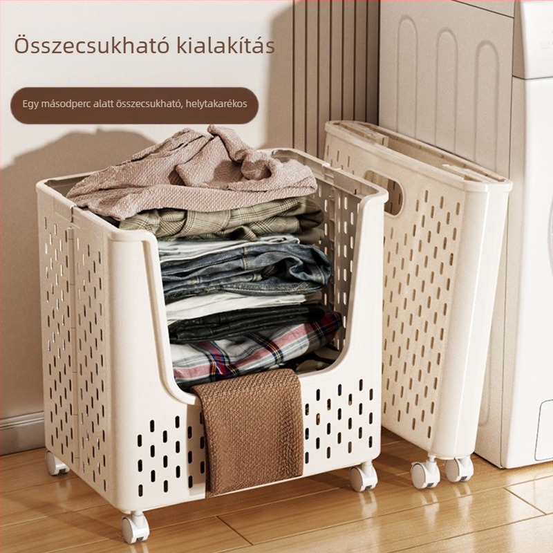 Összecsukható szennyeskosár, nagy kapacitású, többfunkciós tárolókosár a fürdőszobába, hordozható fogantyúval