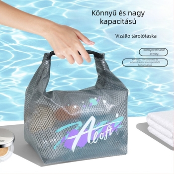 Vízálló tároló táska edzőruhákhoz, úszónadrág és higiéniai termékek számára, nagy kapacitású húzózsinóros utazótáska