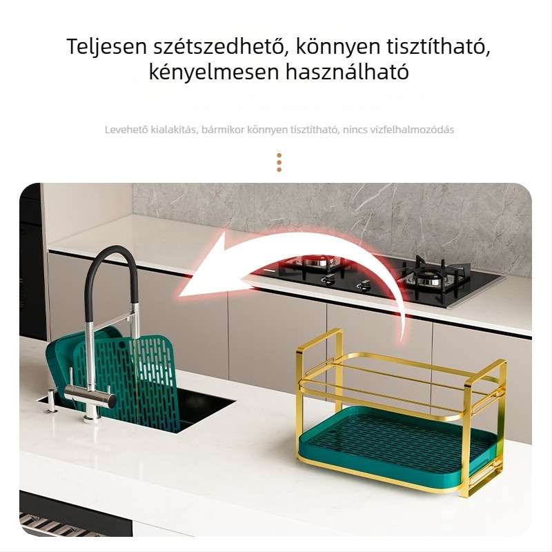Többemeletes asztali pohárállvány teához és kávéhoz, tároló tálcával