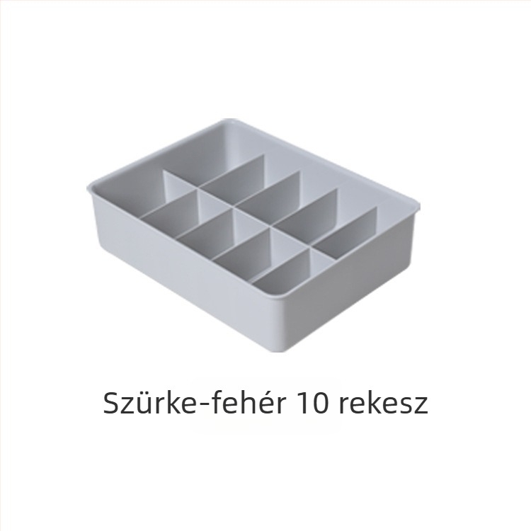 Műanyag tároló doboz fehérnemű és zokni számára, rekeszekkel
