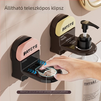 Vákuumos falra szerelhető tartó fürdőszobához – sampon, tusfürdő és kézfertőtlenítő számára (fúrás nélkül)