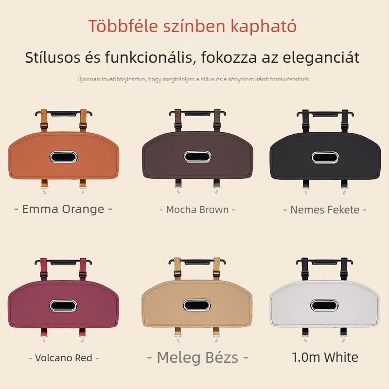 Autóülés hátoldali rendező papírzsebkendő tartóval, pohártartóval és akasztóval