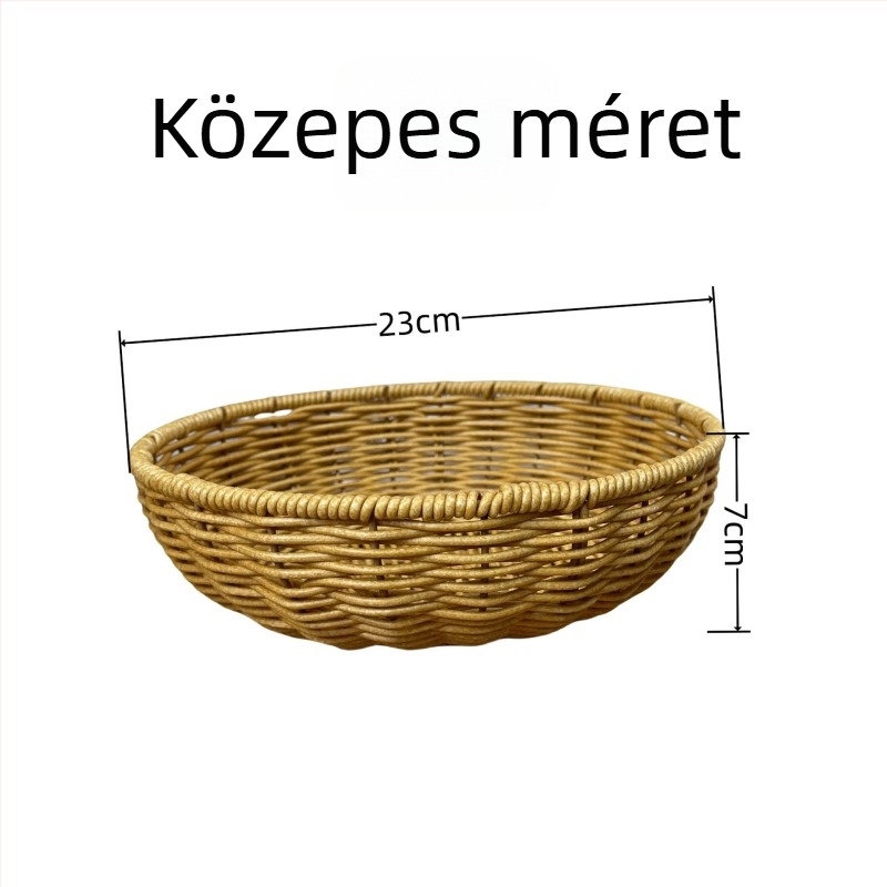 Kerek nasikosár gyümölcsök és zöldségek leeresztésére és tárolására, kiállítási kosár, kreatív nassolnivaló tál