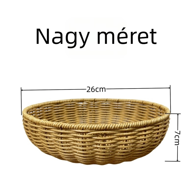 Kerek nasikosár gyümölcsök és zöldségek leeresztésére és tárolására, kiállítási kosár, kreatív nassolnivaló tál