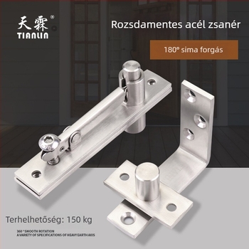 304 rozsdamentes acél mennyezet forgópánt rejtett ajtóhoz, 360° forgás, felső és alsó tengely, csendes csapágy