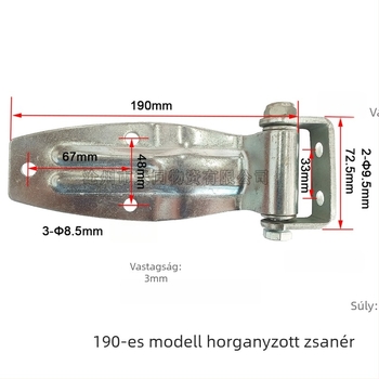 Konténerszállító és teherautó-kamraajtókhoz való pántok, galvanizált kovácsolt acélból, hegesztettek