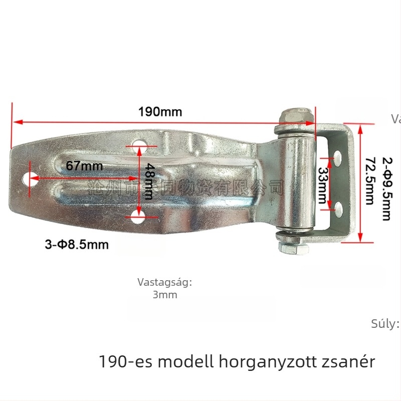Konténerszállító és teherautó-kamraajtókhoz való pántok, galvanizált kovácsolt acélból, hegesztettek