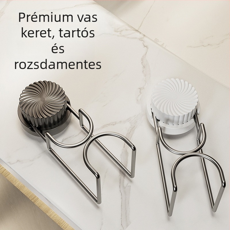 Forgó rozsdamentes acél szívókorongos falra szerelhető mosdó- és tároló