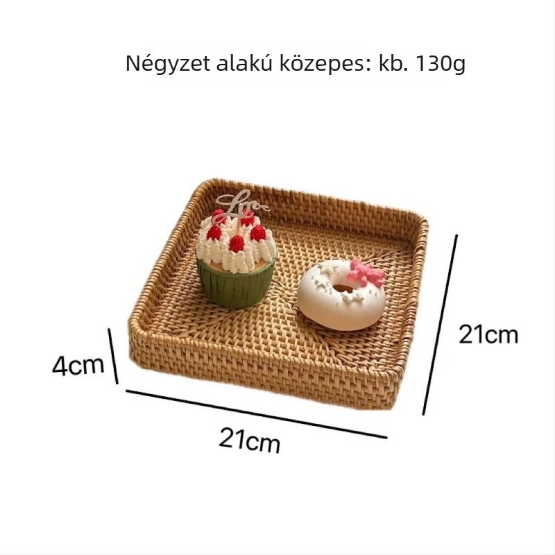 Körkörös fonott gyümölcstartó kosár rattanból és bambuszból, japán stílusban