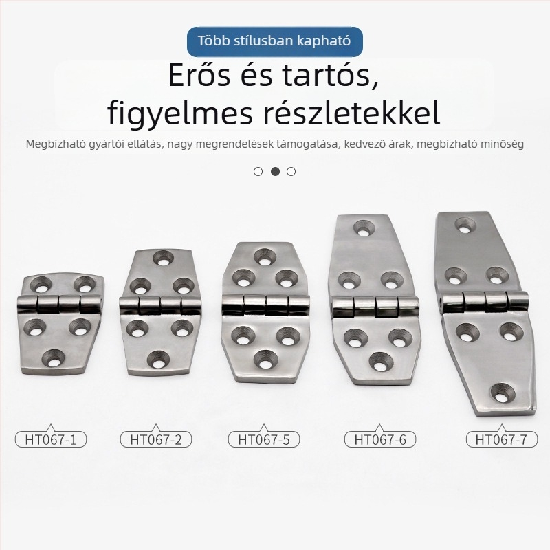 Ht067 304 rozsdamentes acél szekrényajtó csuklópánt, nehéz ipari dizájn, ventillátor alakú forma