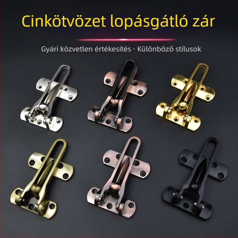 Vastagított biztonsági ajtólánc, lopás elleni zárócsap, rozsdamentes acél, modern minimalist stílus