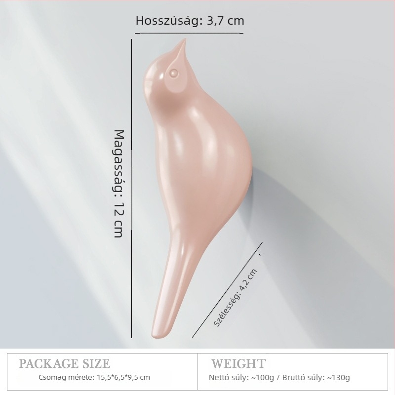 Madár alakú falikampó, 3D egypontos vállfogó, minimalist dizájn