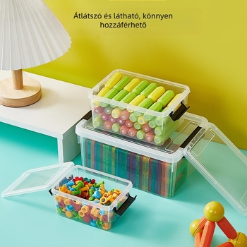 Átlátszó mini tároló doboz LEGO alkatrészekhez és építőelemekhez, kis méretű fedővel