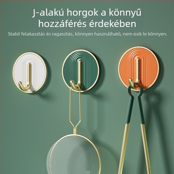 Öntapadó kampó, 30 kg teherbírás, fürdőszobában, fúrás nélkül, törölközőkhöz és ruhákhoz