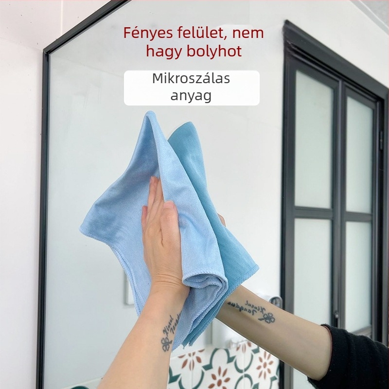 Konyhai mikroszálas kendő üveghez és felületekhez, duplakar használat – száraz és nedves, nedvszívó, szálmentes, halszálka mintázattal