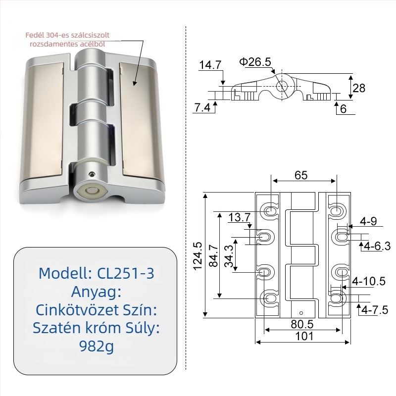 CL251 nehéz teherbírású szekrényajtó pántok, cinkötvözet, elektroplatált felület, modern minimalista stílus