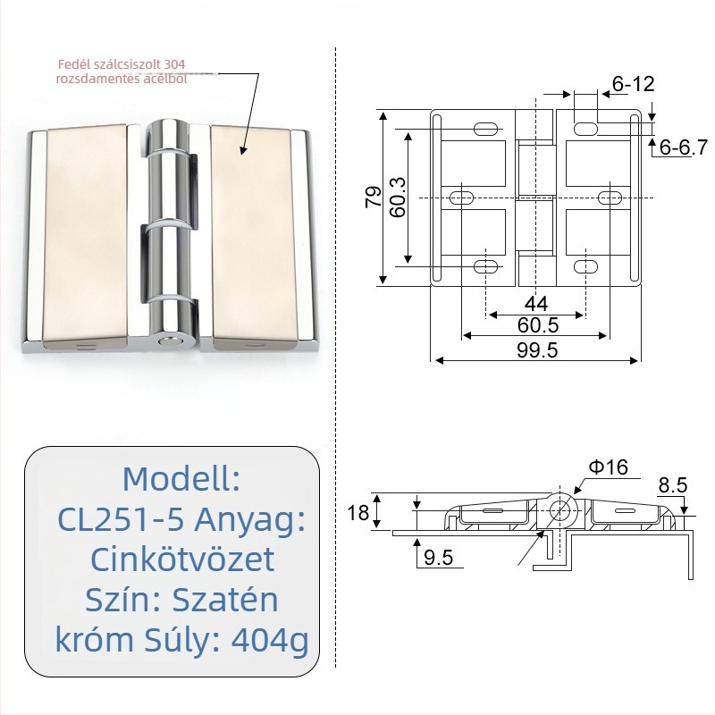 CL251 nehéz teherbírású szekrényajtó pántok, cinkötvözet, elektroplatált felület, modern minimalista stílus