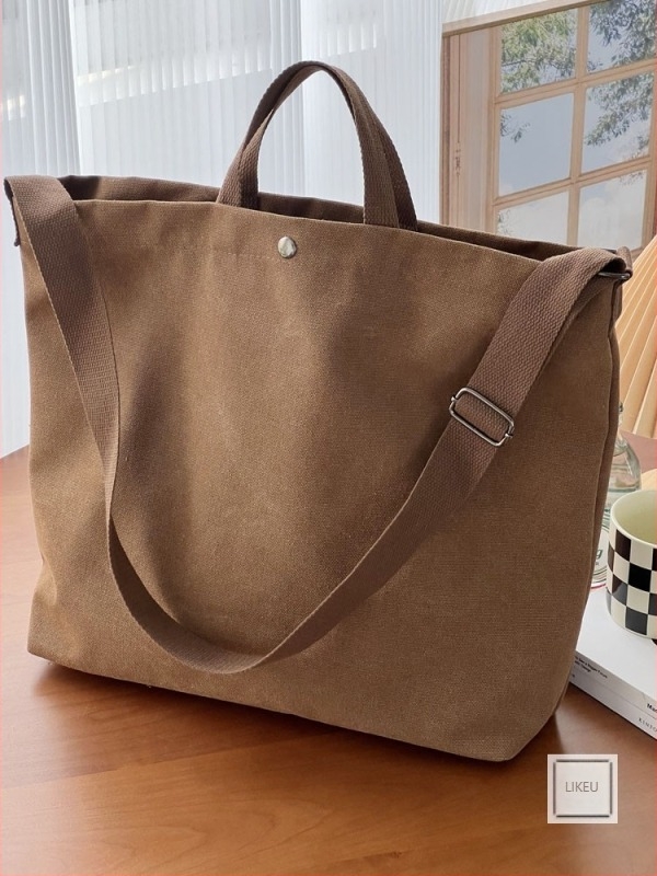 Japán ihletésű, nagy kapacitású vászon tote táska mindennapi használatra, vastag kivitelezés, vállon vagy crossbody viselhető