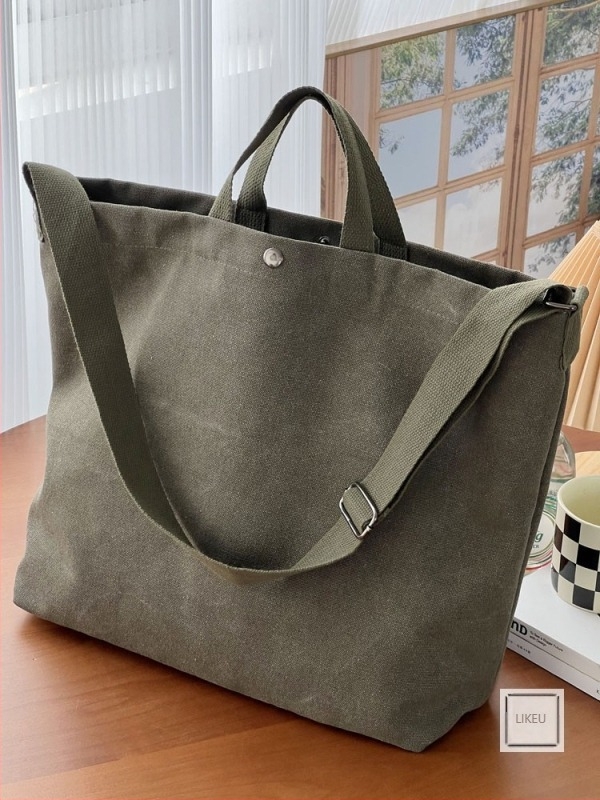 Japán ihletésű, nagy kapacitású vászon tote táska mindennapi használatra, vastag kivitelezés, vállon vagy crossbody viselhető