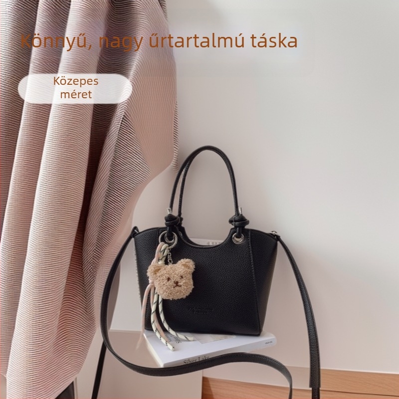Koreai stílusú nagy kapacitású PU bőr váll- és keresztpántos táska, könnyű és elegáns mindennapi használatra