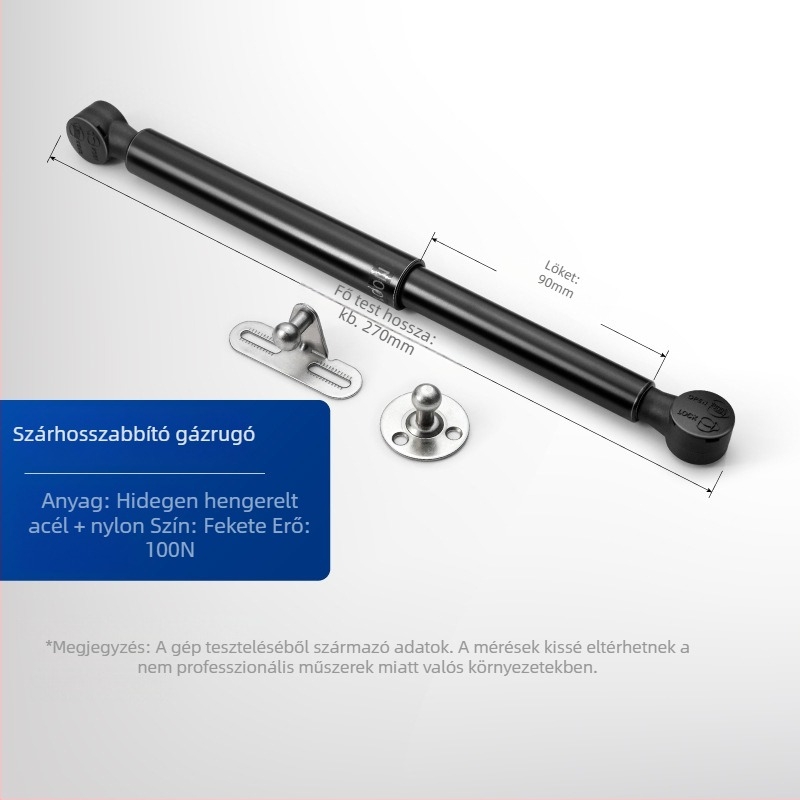 Szekrényajtók pneumatikus-hidraulikus karja állítható megállással és csillapítóval, modell HXL-07
