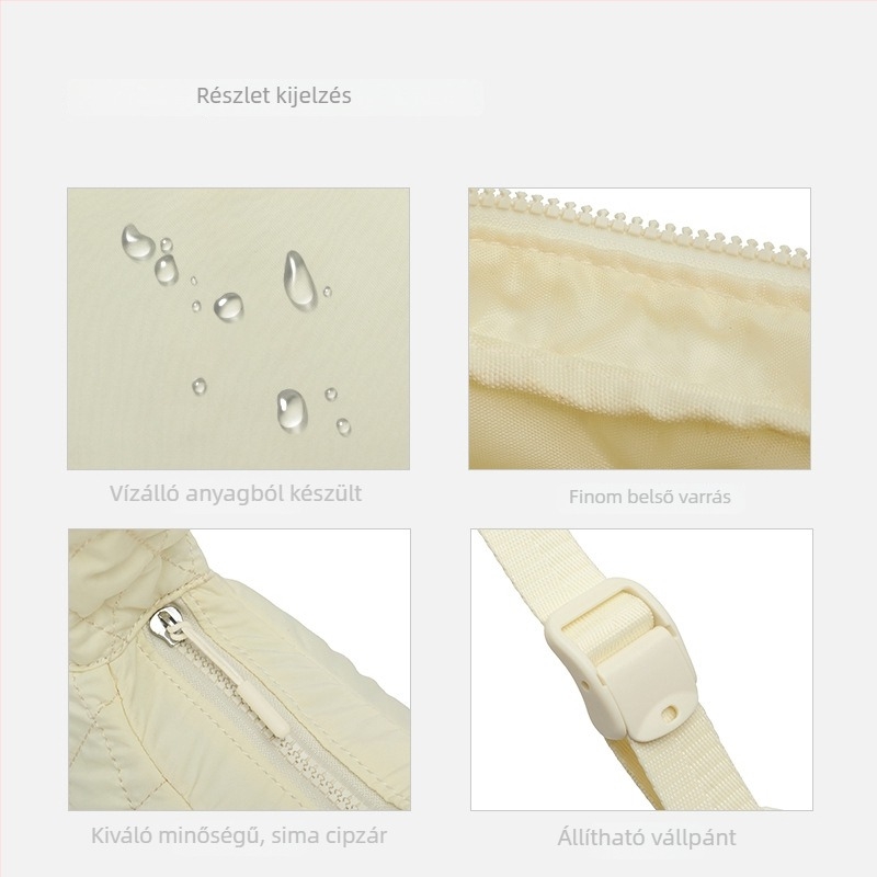Gyémánt mintás quiltelt válltáska, nagy kapacitású, könnyű nylon, keresztpántos