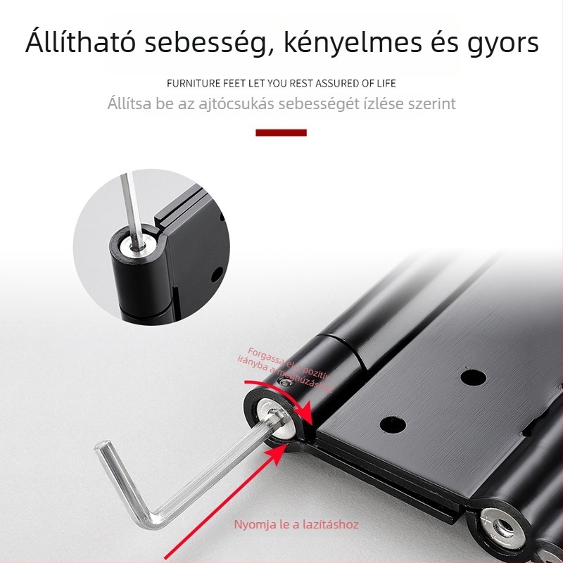 Rozsdamentes acél kétszárnyú önzáró ajtózsanér csillapítóval