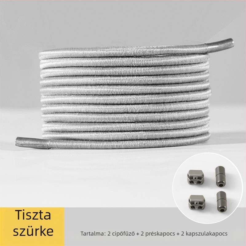 Rugalmas, kötés nélküli cipőfűzők gyerekeknek és férfiaknak sportcipőkhöz, kerek csatokkal