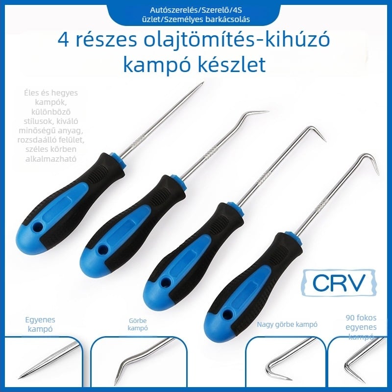 Autójavító mini horog eszköz olajtömítés eltávolítására, O-ring horog, ablakháló eltávolító és csavarhúzó