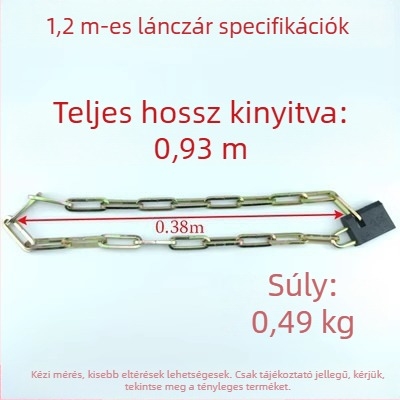 Hagyományos vaslánc-zár kerékpárokhoz, triciklikhez, kapukhoz és korlátokhoz