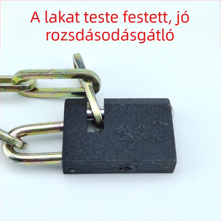 Hagyományos vaslánc-zár kerékpárokhoz, triciklikhez, kapukhoz és korlátokhoz