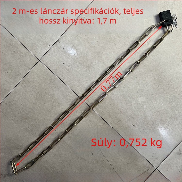 Hagyományos vaslánc-zár kerékpárokhoz, triciklikhez, kapukhoz és korlátokhoz