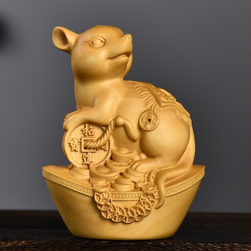 Boxwoodból faragott tizenkét állatövi figura