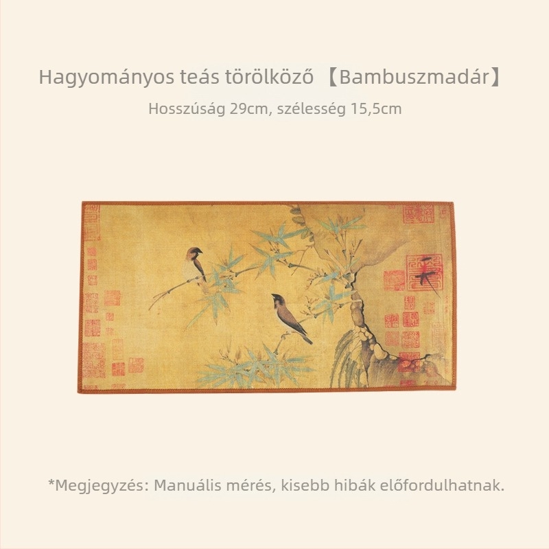 Velúr hatású teás törölköző, vastag és nedvszívó, kínai stílusú teáskannához és teázóasztalhoz, teaceremóniára