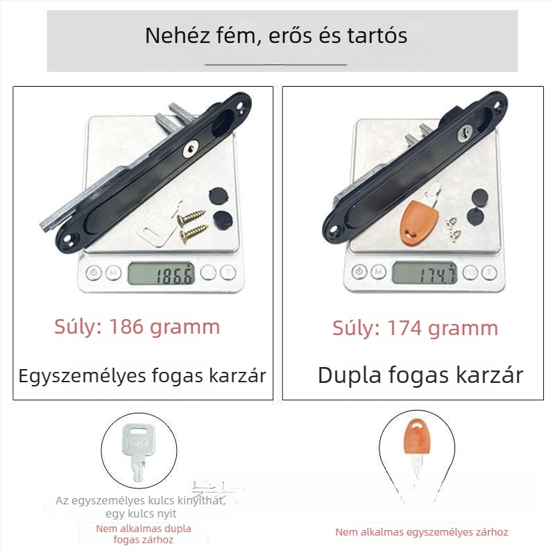 Gyémánt mintázatú ablakháló zár, rejtett fogantyúval és kulccsal, belső nyitású ablakokhoz