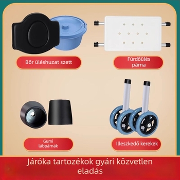 Univerzális járókeret-kiegészítők: toalettlap és bidetlappal, ülőpult és láb párna idősek számára