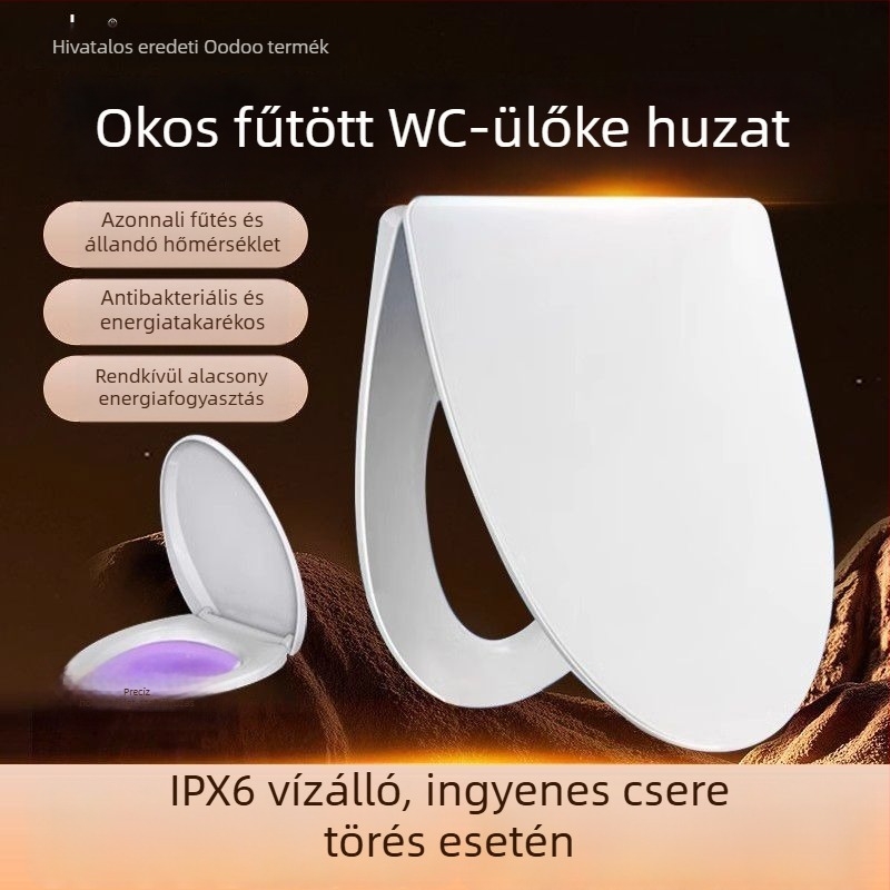 Odubao fűtött WC-ülőke, univerzális elektromos termosztatikus okos WC-ülőke, U-alakú gyűrűvel