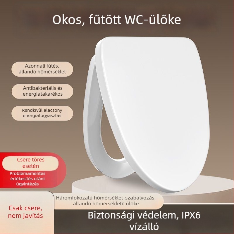 Odubao fűtött WC-ülőke, univerzális elektromos termosztatikus okos WC-ülőke, U-alakú gyűrűvel