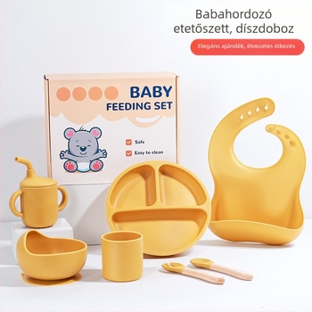 Baba maci mintás etetőedények, szilikonból, élelmiszerbiztos, ajándékdoboz