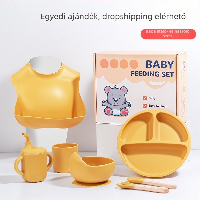 Baba maci mintás etetőedények, szilikonból, élelmiszerbiztos, ajándékdoboz
