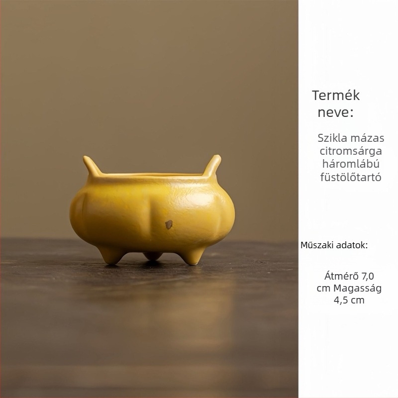 Kerámia füstölő tartó lótuszlevél alakú arany mázzal, füstölő égő, füstölő kiegészítők, teaceremónia dísz, luxus érzet