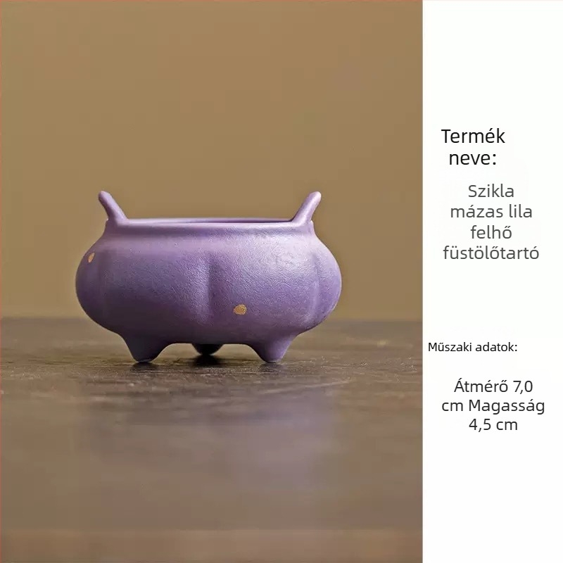 Kerámia füstölő tartó lótuszlevél alakú arany mázzal, füstölő égő, füstölő kiegészítők, teaceremónia dísz, luxus érzet