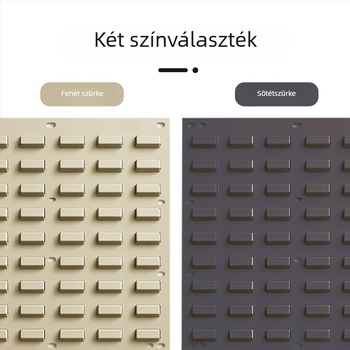 Falra szerelhető szerszárrögzítő perforált panellel, rozsdamentes acélból, 7 polcos