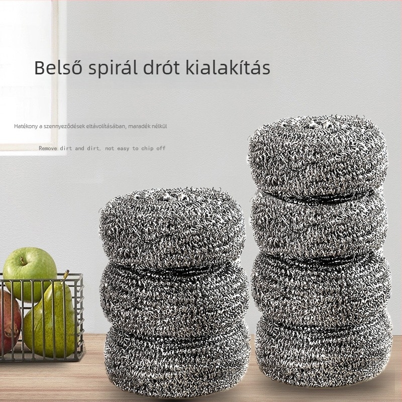 Konyhai rozsdamentes acél tisztító gömb – drótszálas súroló golyó edényekhez